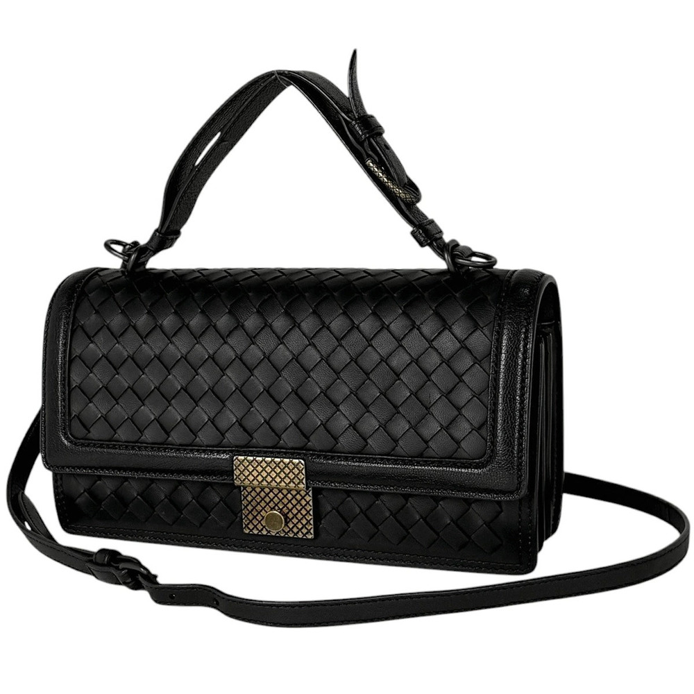 Bottega Veneta Intrecciato Handbag Leather Black